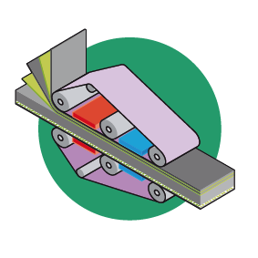 process flatbed for hotmelt adhesive-protechnic